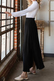 Solid Color High Waist Drop Long Slit Skirt