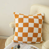 PLAID SIMPLE STYLE KNITTED PILLOW CAR CUSHION_CWMM2375