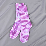 Women Double-Needle Tie-Dyeing Mid-Tube Socks_Cwms0243