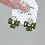 GREEN HEART FLOWER EARRINGS_CWAJE2042