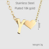 18K GOLD HEART LETTER PENDANT NECKLACE_CWAJE0692