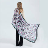 Floral Print Satin Scarf Spring Beach Wrap_Cwasc0681