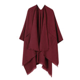 SOLID COLOR SHAWL POCKET WARM SCARF CAPE_CWASC2182
