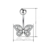 CZ BUTTERFLY BELLY BUTTON RING PIERCING JEWELRY_CWMM9378