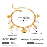18K GOLD SEA CHARM BRACELET IN STAINLESS STEEL_CWAJE4641