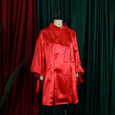 FASHIONABLE DRESS WITH PUFF SLEEVES AND WAIST_CWDSD6141