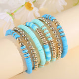Vintage Clay Round Bead Bracelet Set Jewelry_Cwmm3513