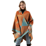 SHAWL RETRO HORSE PATTERN SCARF WARM SLIT CAPE_CWASC2230