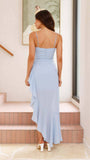 Strapless, Backless, Ruffled Irregular Dress