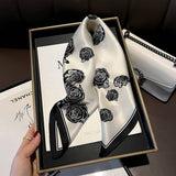 SILK SQUARE SCARF MULBERRY SILK ELEGANT DESIGN_CWASC0536