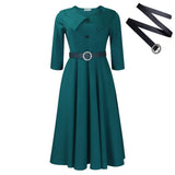 SOLID COLOR FASHIONABLE A LINE PLUS SIZE DRESS_CWDMD3670