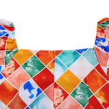 PRINTED TOP PLEATED LONG SKIRT TWO PIECE SUIT_CWSTB1137