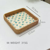 RATTAN COLORFUL SHELL CREATIVE HANDMADE FRUIT PLATE_CWMM4415
