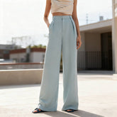 Solid Color Simple High Waist Straight Pants