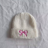 PERSONALIZED BOW CHILDRENS WARM KNITTED HAT_CWAH2927
