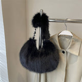 Winter Handbag Plush Shoulder Dumpling Bag_Cwab3970