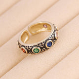 MULTICOLOR OIL DRIP OPEN PERSONALITY HIP HOP RING_CWAJE1743