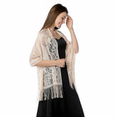 FASHIONABLE EVENING HOLLOW LACE SHAWL_CWASC1072