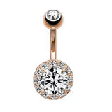 ELEGANT CZ CRYSTAL BELLY RING STAINLESS STEEL_CWMM9323