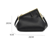 RETRO SIMPLE METAL CLIP SHOULDER BAG_CWAB1598