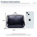 Vintage Leather Coin Wallet Double Clip Pouch_Cuab00386