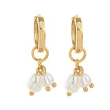 IRREGULAR PEARL DESIGN TRENDY 18K GOLD EARRINGS_CWAJE5071