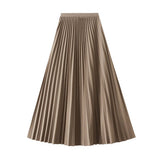 ACCORDION SKIRT LONG HIGH WAISTA LINE PLEATEDSKIRT_CWBMS0293