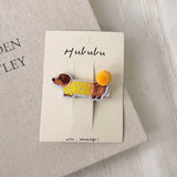 Cute Cartoon Dachshund Hair Clip Girls_Cwaha07818