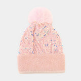 AUTUMN AND WINTER SEQUINED PLUSH KNITTED HAT_CWAH2146