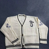 V-Neck Embroidered Single-Breasted Cardigan