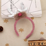 CHRISTMAS COLORFUL DEER ANTLER PLUSH NOSE HAIRPIN_CWAHA3423