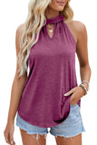 Waistcoat Halter Top Keyhole Sleeveless Shirt