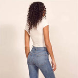 Sexy Round Neck Short Sleeved Bodycon Bodysuit_Cwtbls0313