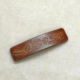 ROSE TOTEM CARVED PAINTED FAUX LEATHER HAIR CLIP_CWAHA6354