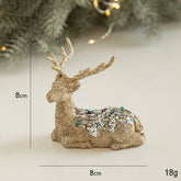 GOLD GLITTER PLASTIC STANDING REINDEER DECOR_CWMM9754