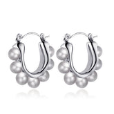 18K GOLD PEARL HUGGIE HOOP EARRINGS_CWAJE0573