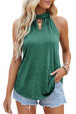 Waistcoat Halter Top Keyhole Sleeveless Shirt
