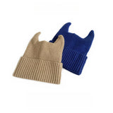 2 6 YEARS OLD SOLID COLOR CUTE HORN KNITTED HAT_CWAH2066