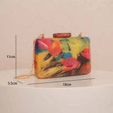 Vintage Zebra Acrylic Chain Shoulder Evening Bag_Cwab5968