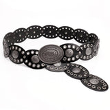 Exaggerated Punk-Style Oval Spliced Waistband