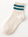 2 STRIPE COTTON MID SOCKS FOR WOMEN WHOLESALE_CWMS070