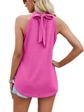 Waistcoat Halter Top Keyhole Sleeveless Shirt