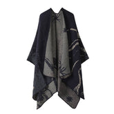 CAPE DARK DOUBLE SIDED WARM OUTER WEAR THICK SHAWL_CWASC2120