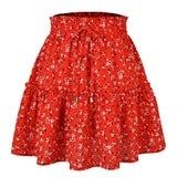 HIGH WAIST PRINTED SKIRT FLORAL SHORT SKIRT_CWAB4795