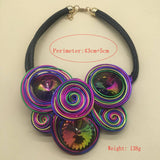 COLORFUL CRYSTAL METAL BRAIDED HANDMADE NECKLACE_CWMM4867