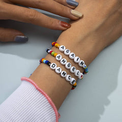 LETTER MIXED COLOR MACARON BEADED BRACELET_CWAJE1498