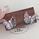 COLORFUL OIL PAINTING PEARL BUTTERFLY EARRINGS_CWAJE2043