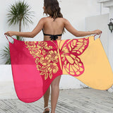 BLACK WHITE BUTTERFLY MESH SLING BEACH CAPE_CWBLS0494