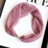 White Pearl Magnetic Skinny Silk Scarf_Cwasc03936