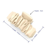 Solid Color Ruched Wave Pu Leather Hair Clip_Cwaha6374